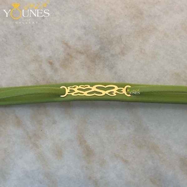 دستبند طلا زنانه چرم قلب